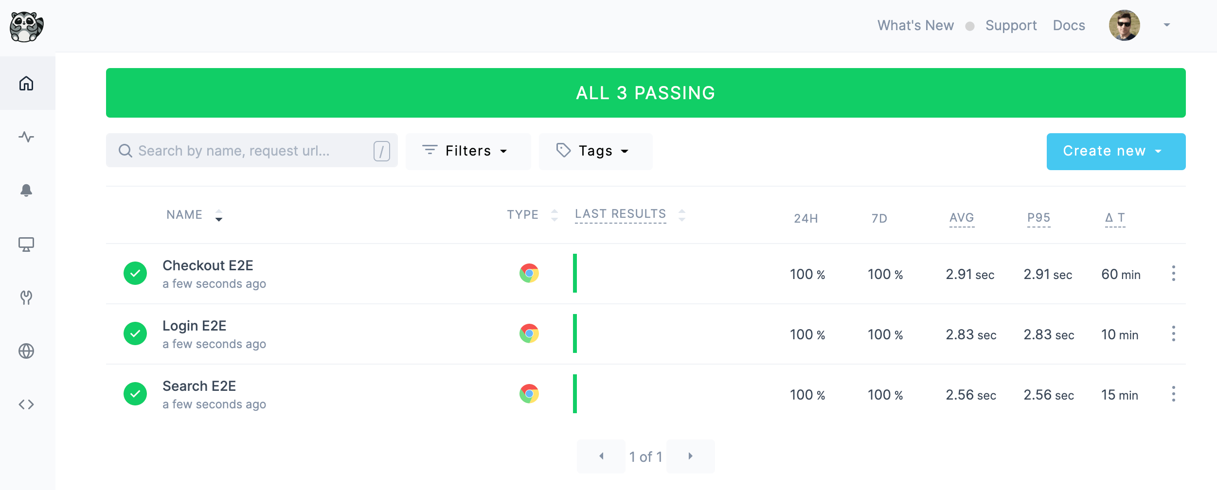 terraform-created checks on checkly dashboard